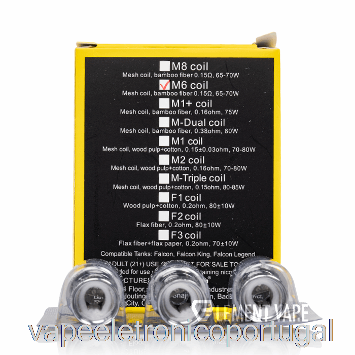 Vape Eletronico Horizonte Falcon Bobinas De Substituição Bobinas De Malha 0,15ohm M6